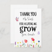 wilde bloemen zomer leraar waardering dank u bedankkaart (Voorkant / Achterkant)