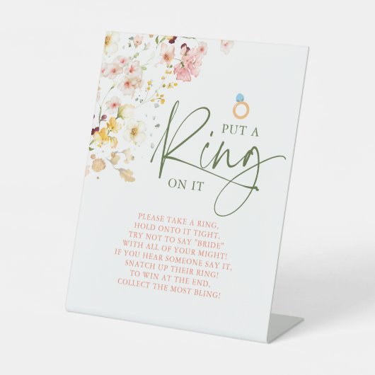 Wilde Bloemen Zomer Weide Doe Een Ring Om Deze Vin Reclamebord Met Voetstuk (Voorkant)