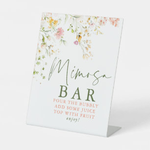 Wilde Bloemen Zomer Weide Mimosa Bar Bord Reclamebord Met Voetstuk