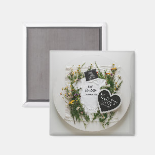 Wilde bloemen zwangerschapsaankondiging cadeau voo magneet