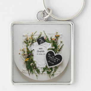 Wilde bloemen zwangerschapsaankondiging cadeau voo sleutelhanger