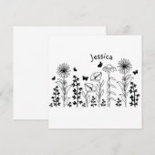 Wilde bloemen zwart en wit (Voorkant / Achterkant)