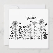 Wilde bloemen zwart en wit (Voorkant)