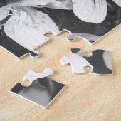 Wilde bloemen zwart en wit legpuzzel (Zijkant)