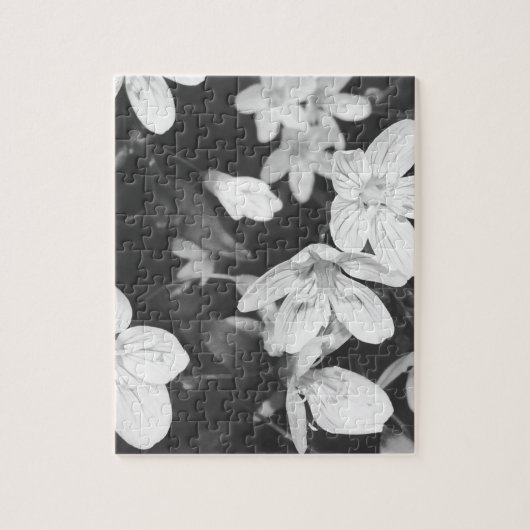 Wilde bloemen zwart en wit legpuzzel (Verticaal)