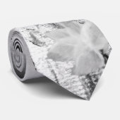 Wilde bloemen, zwart en wit stropdas (Opgerold)