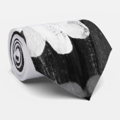 Wilde bloemen, zwart en wit stropdas (Opgerold)