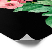 Wilde bloemen Zwarte Wuwdichtingskaart Poster (Hoek)