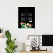 Wilde bloemen Zwarte Wuwdichtingskaart Poster (Thuiskantoor)