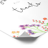 Wilde bloemen zweet en behandelt baby shower poster (Hoek)