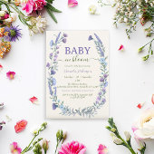 Wilde bloemenbaby in bloei Jongens babyshower Kaart