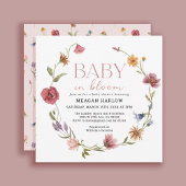 Wilde bloemenbaby in bloei Meisje Baby Shower Kaart