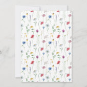 Wilde bloemenboho tuinbloemfotobruiloft kaart (Achterkant)