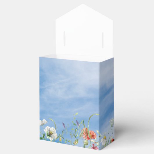 Wilde bloemenborder en vlinder  bedankdoosjes (Geopend)