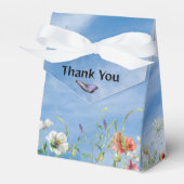 Wilde bloemenborder en vlinder  bedankdoosjes (Voorkant Zijde)