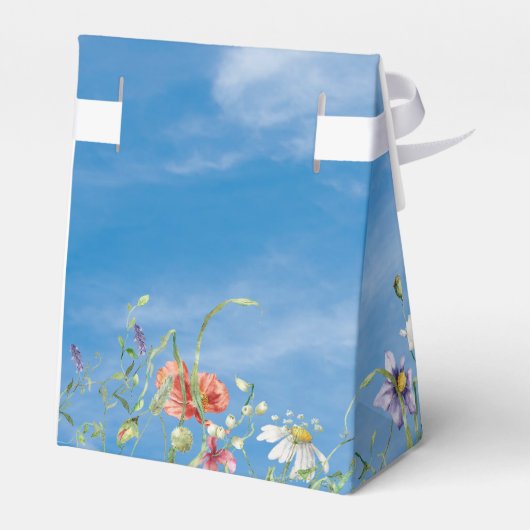 Wilde bloemenborder en vlinder bedankdoosjes (Achterkant)