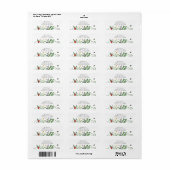 Wilde bloemengroene | Bijen bloemendienst retourad Etiket (Full Sheet)