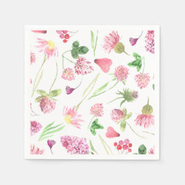Wilde bloemengroenelementen servet