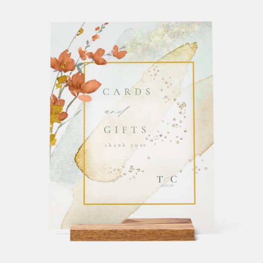 Wilde bloemenkaarten en cadeaus Gold ID954 Acryl Bord (Voorkant)