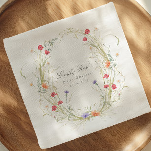 Wilde Bloemenkrans-Baby in Bloei Baby Shower Feest Servet