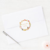 Wilde Bloemenkrans Bedankt Ronde Sticker (Envelop)