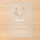 wilde-bloemenkrans | doop | bevroren uitnodiging (Voorkant)