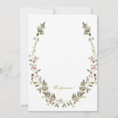 Wilde bloemenkrans Quinceañera uitnodiging (Achterkant)