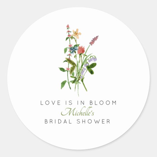 Wilde bloemenliefde in het Vrijgezellenfeest Bloom Ronde Sticker (Voorkant)