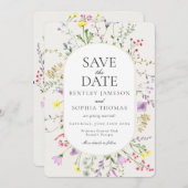 Wilde bloemenliefde staat in bloei Bewaar de datum Kaart (Voorkant / Achterkant)