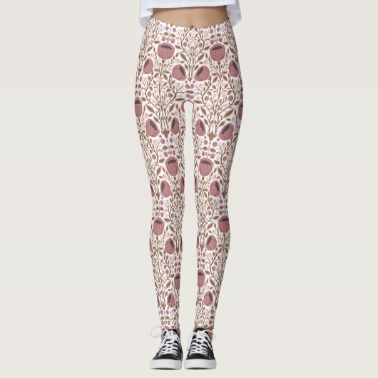 Wilde bloemenpatroon leggings (Voorkant)