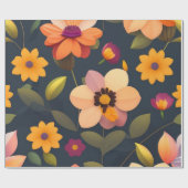 Wilde Bloemenprint Cadeaupapier (Vlak)
