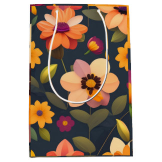 Wilde Bloemenprint Medium Cadeauzakje