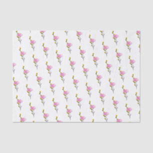 Wilde bloemenroze en Gele eenvoudige Floral Tissuepapier