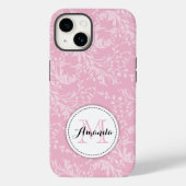 Wilde bloemenroze roze zwart Case-Mate iPhone case (Achterkant)