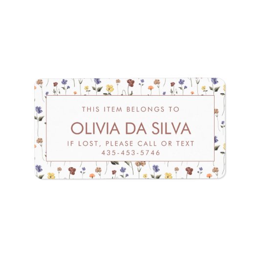 Wilde-bloemenschoollabels |  etiket (Voorkant)