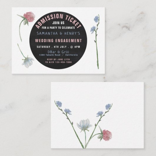 Wilde Bloemenschrijfbord, Toegangskaartje Informatiekaartje (Voorkant / Achterkant)