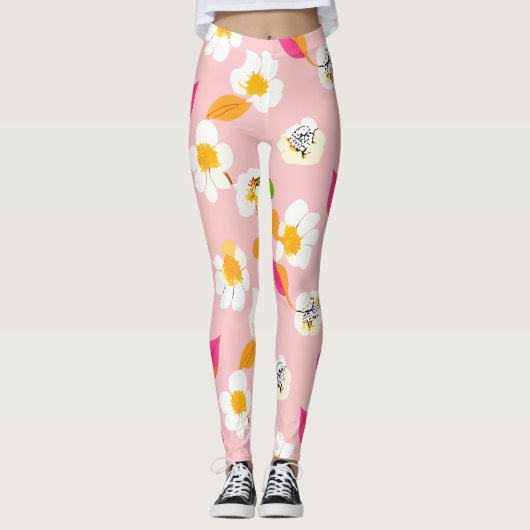 Wilde Bloemenseamless  Leggings (Voorkant)
