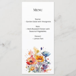 Wilde Bloemensymfonie: Kleurrijk Lentewaterverf  Menu