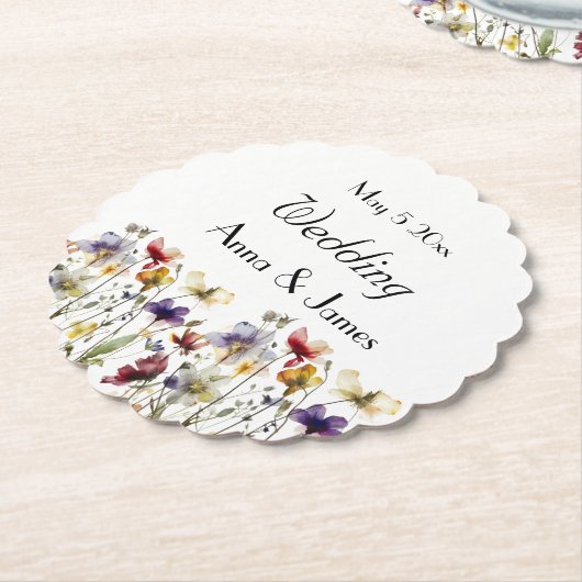 Wilde Bloemensymfonie: Levendige Waterverf Kunst Kartonnen Onderzetters (Gekanteld)