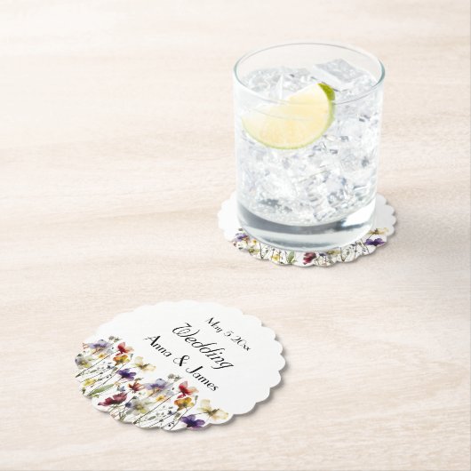 Wilde Bloemensymfonie: Levendige Waterverf Kunst Kartonnen Onderzetters (Insitu)