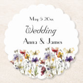 Wilde Bloemensymfonie: Levendige Waterverf Kunst Kartonnen Onderzetters (Voorkant)