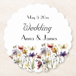 Wilde Bloemensymfonie: Levendige Waterverf Kunst Kartonnen Onderzetters