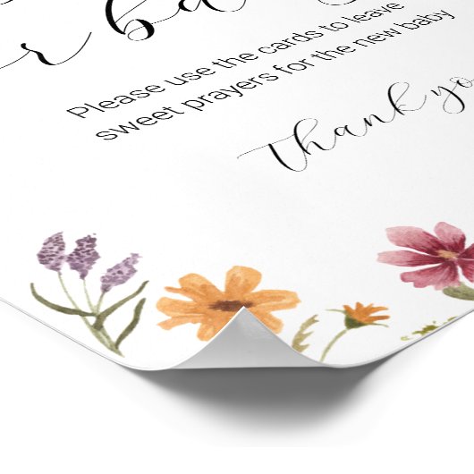 Wilde bloementeelt voor Baby Poster (Hoek)