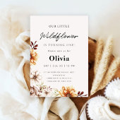 Wilde Bloementuin Bloem Eerste Verjaardag Kaart