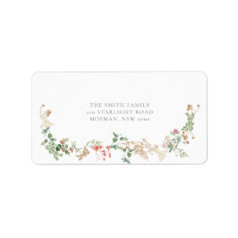 Wilde Bloementuin Bloemen Retouradreslabel Etiket