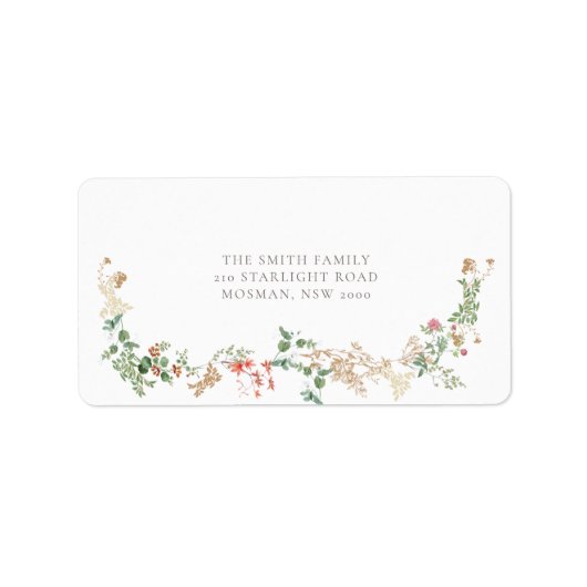 Wilde Bloementuin Bloemen Retouradreslabel Etiket (Voorkant)