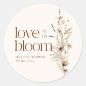 Wilde Bloementuin Liefde is in Bloei Ronde Sticker (Voorkant)