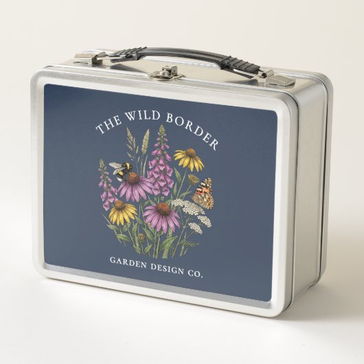 Wilde Bloementuin Metaal Zaadblik of Lunchbox (Voorkant)