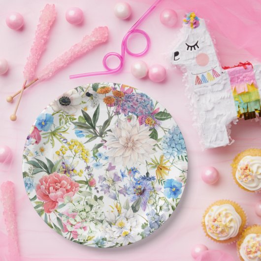 Wilde bloementuin Papier Bord (Feest)