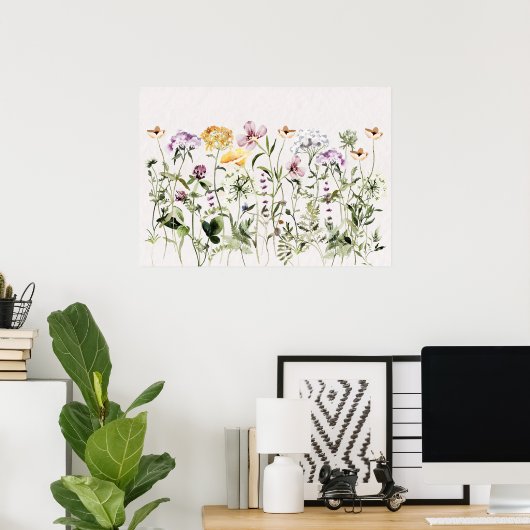 Wilde Bloementuin Poster (Thuiskantoor)